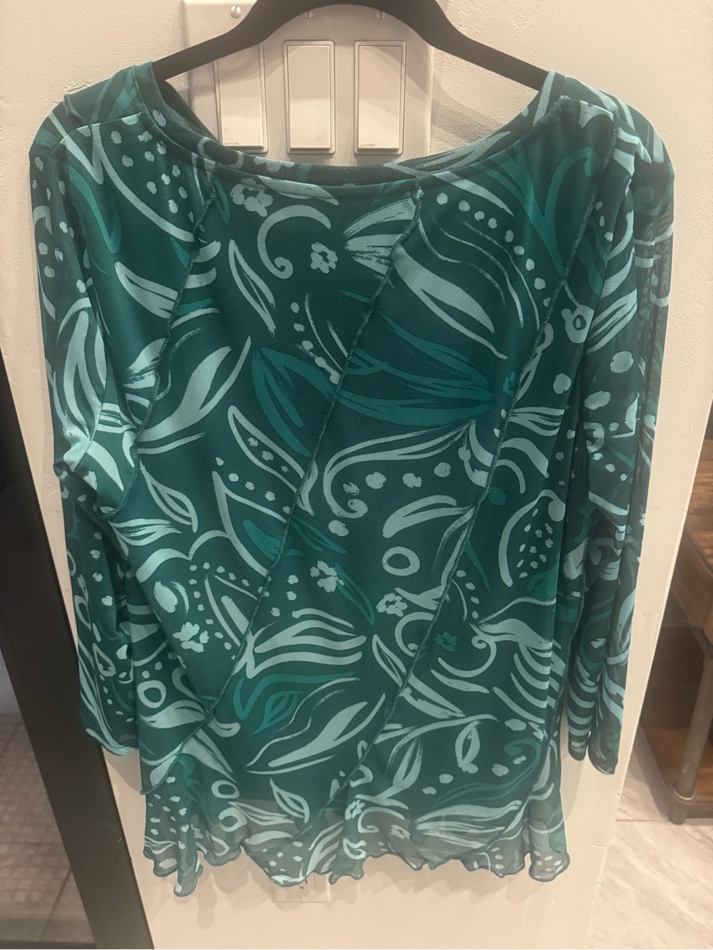 Investments Teal & Aqua Printed Long-Sleeve Tunic